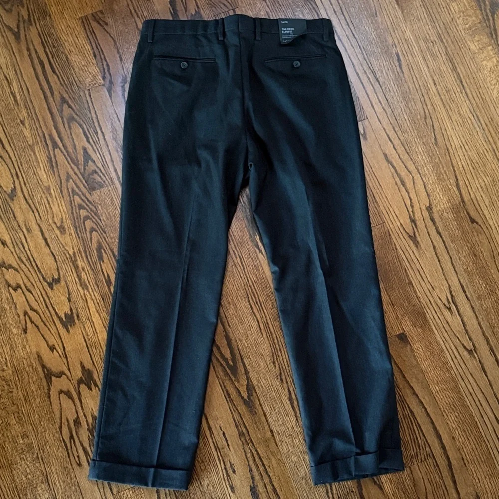 E Banana Republic 34x30 Tailored Slim Fit Office Men's Classic Black Trousers